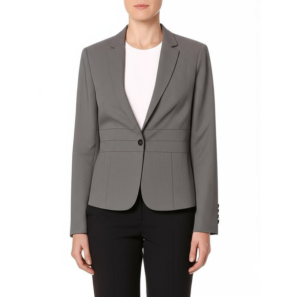Jones New York Jackets & Blazers - Jones New York Blazer Womens Size 12 Gray‎ Single Button Officewear